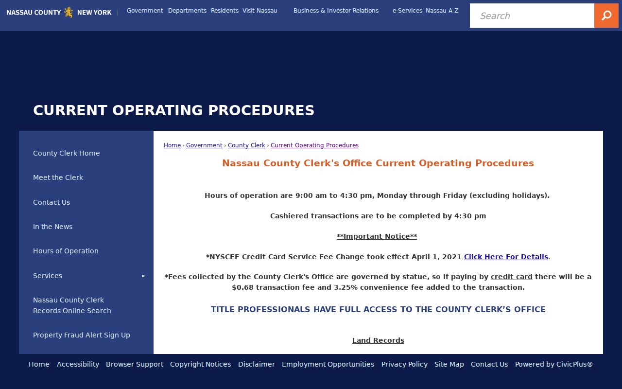 Long Beach residents directory Nassau County record request channels