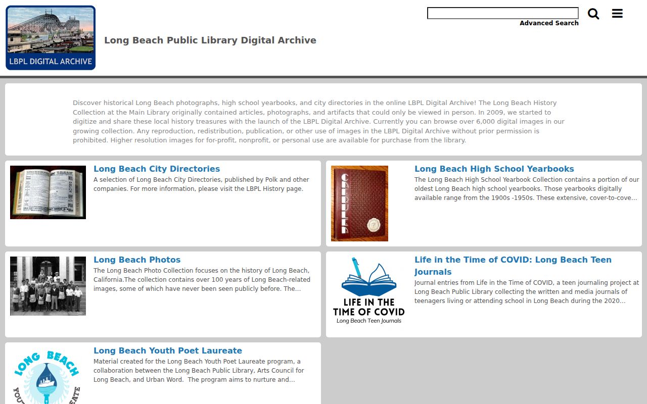 Long Beach city directory research at the Public Library Digital Archive