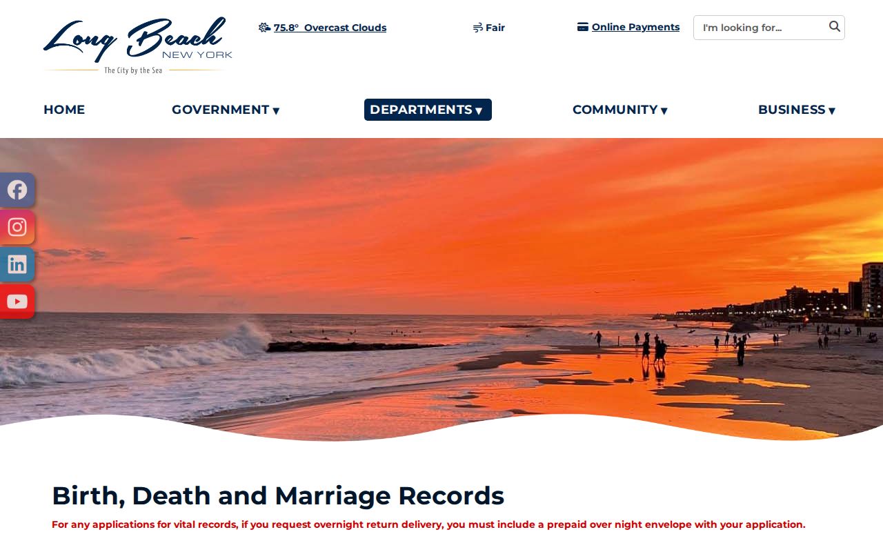 Long Beach residents directory local vital records instructions